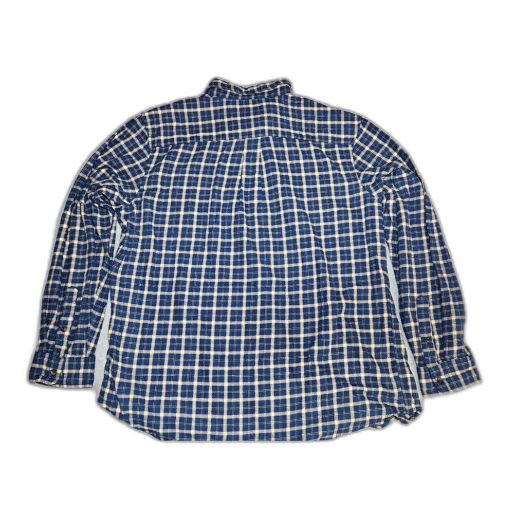 Grove & Hollow Men's XXL Blue Gold Plaid Flannel Long Sleeve Shirt - Picture 3 of 5